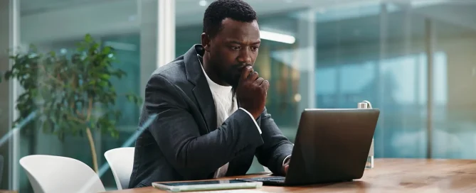 Worried Businessman Cyber Security Risk